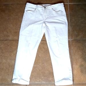 Loft Modern Crop White Jeans